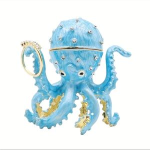 Blue Octopus Trinket Box